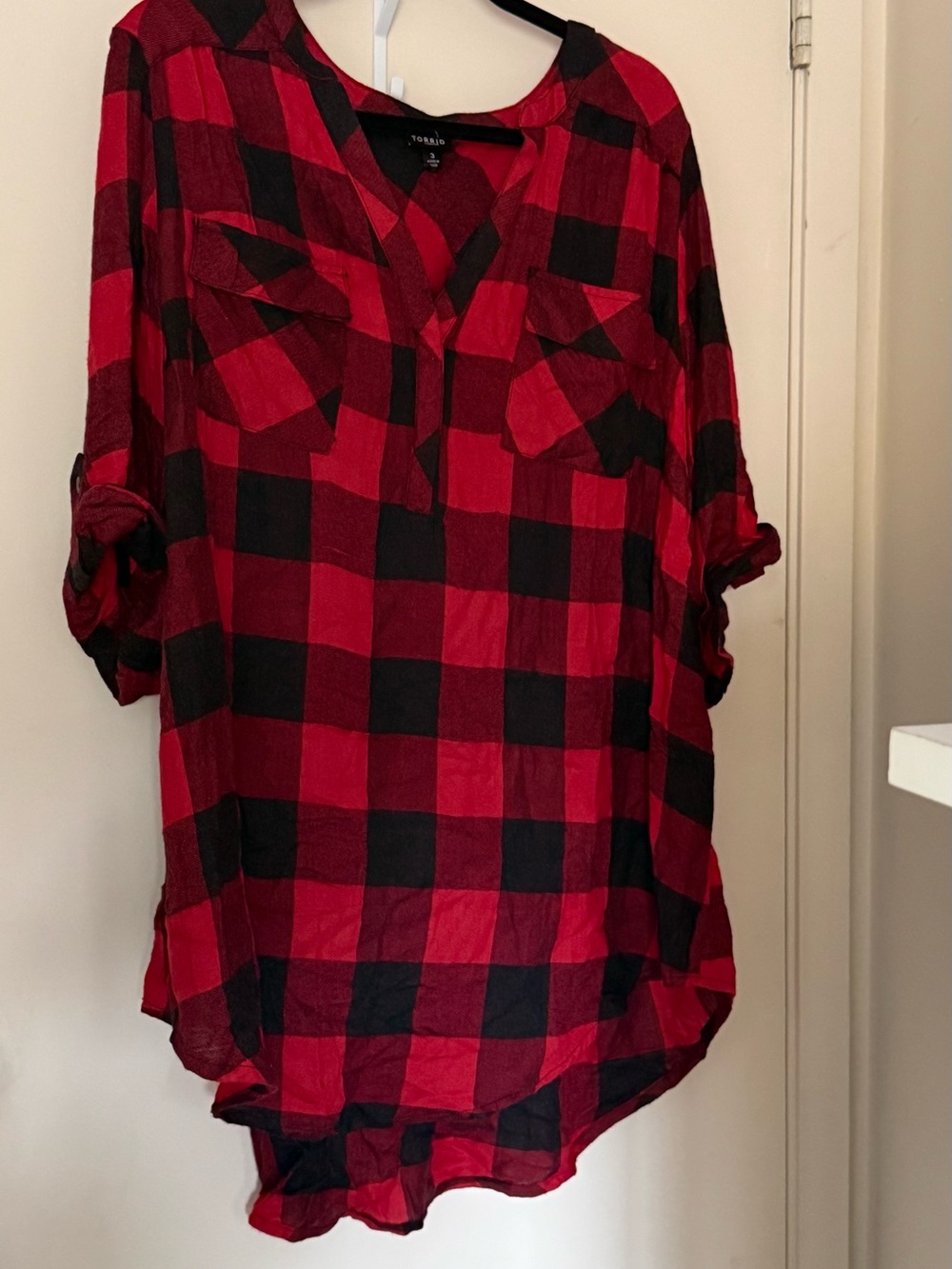 torrid Harper Red and Black Buffalo Plaid Tunic
